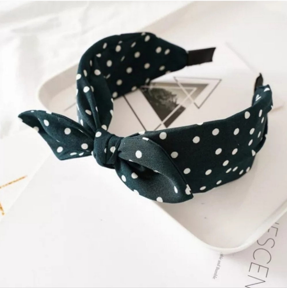 Head Band Hairband Bow Polka Dots
